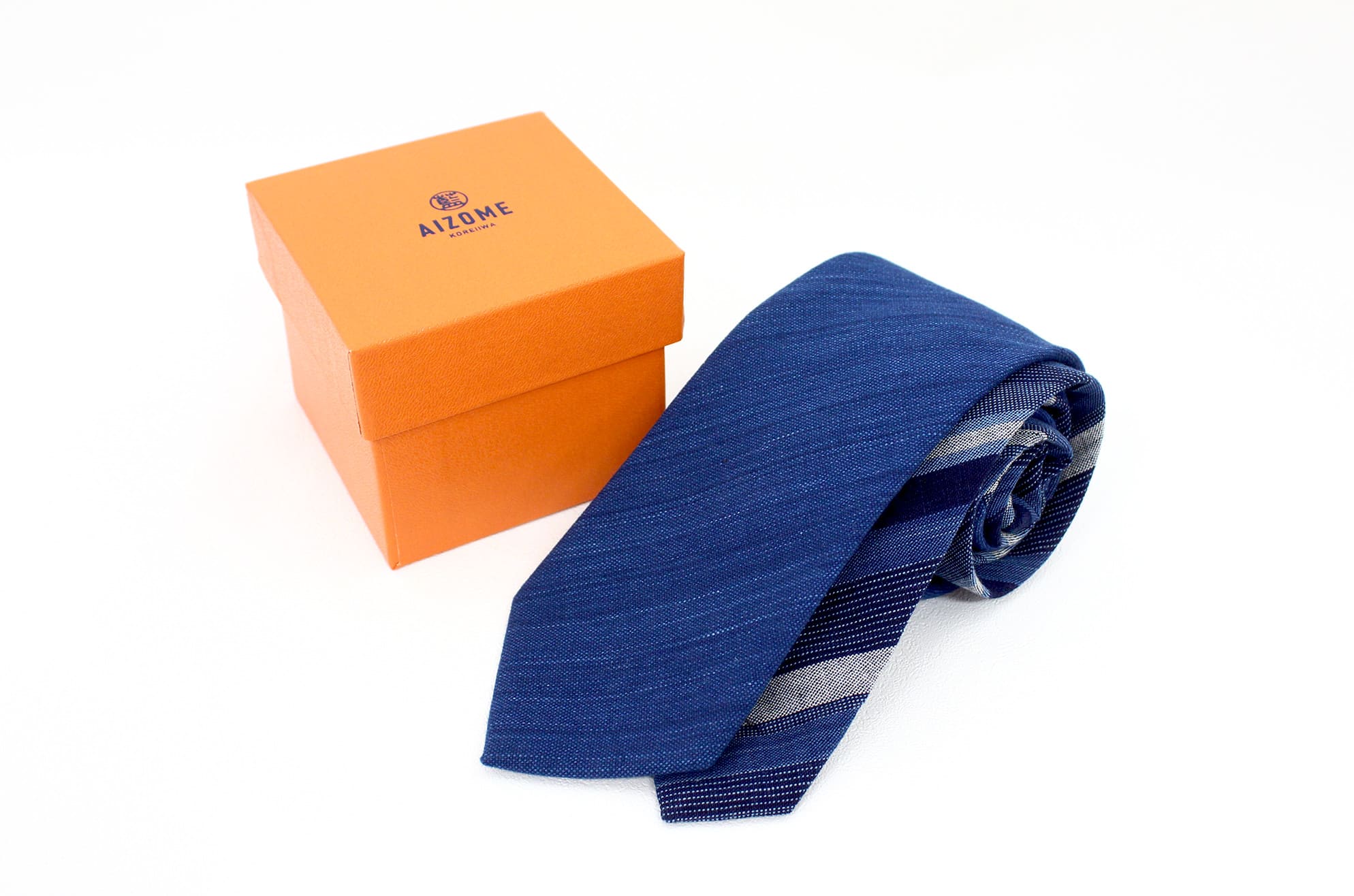 日本の織物ネクタイ 藍染 ～松阪もめん～