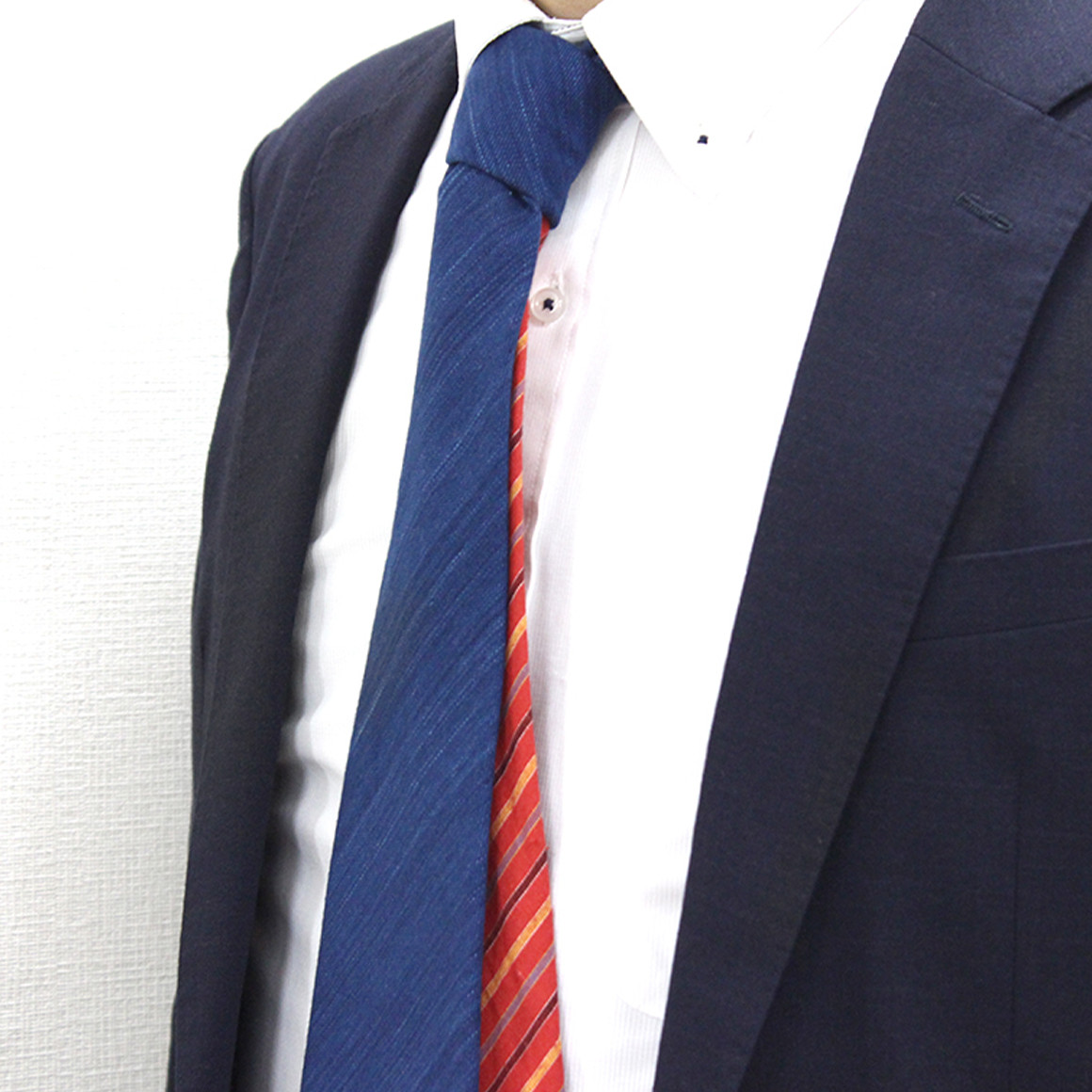 日本の織物ネクタイ　藍染　～遠州綿紬～