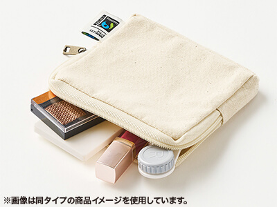 フェアトレードコットンスリムスクエアポーチS カラー