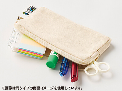 フェアトレードコットンスリムスクエアポーチM カラー