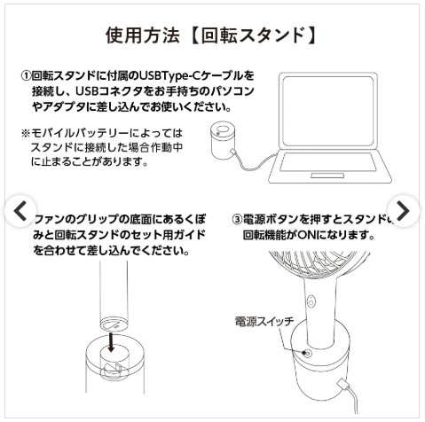 回転スタンド付ハンディファン