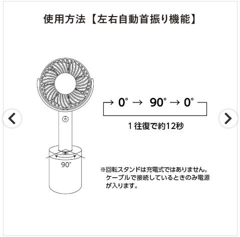 回転スタンド付ハンディファン