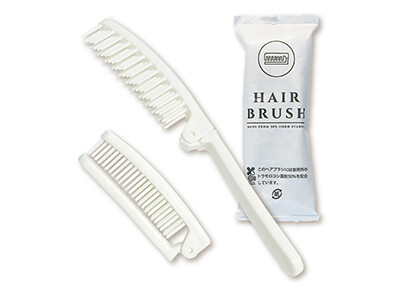 紙包材入り折りたたみヘアブラシ