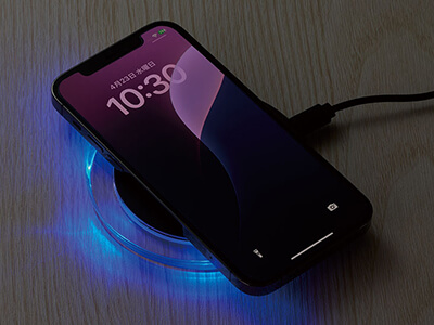 クリアワイヤレス充電器 ラウンド 10W