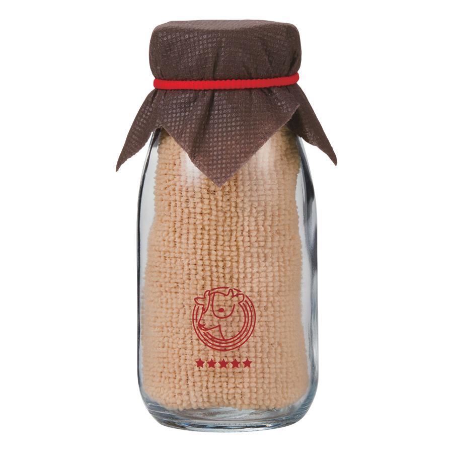 牛乳瓶入りハンカチタオル