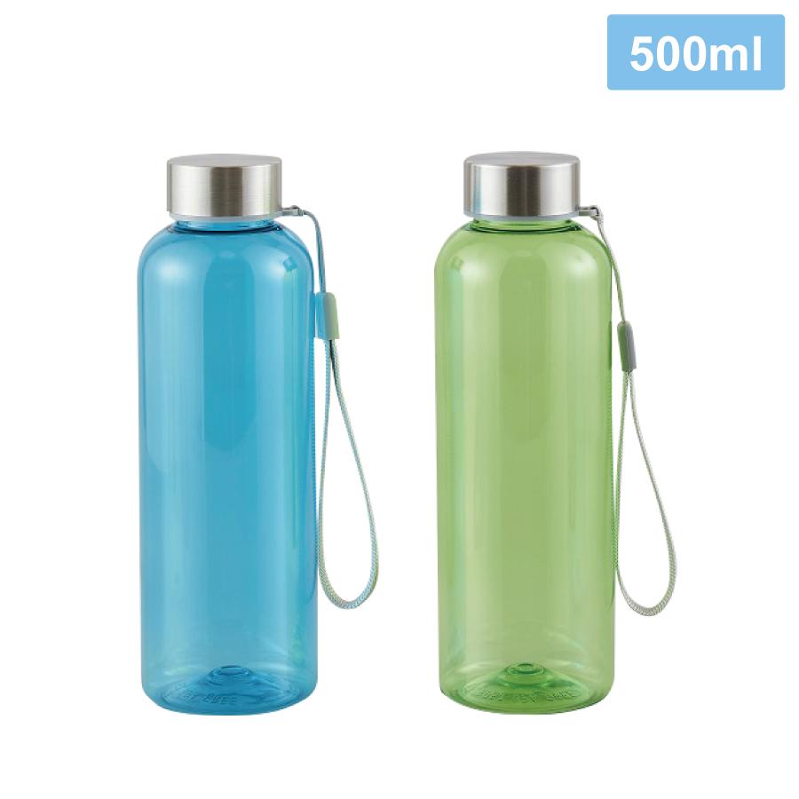 再生樹脂でできたクリアボトル500ml