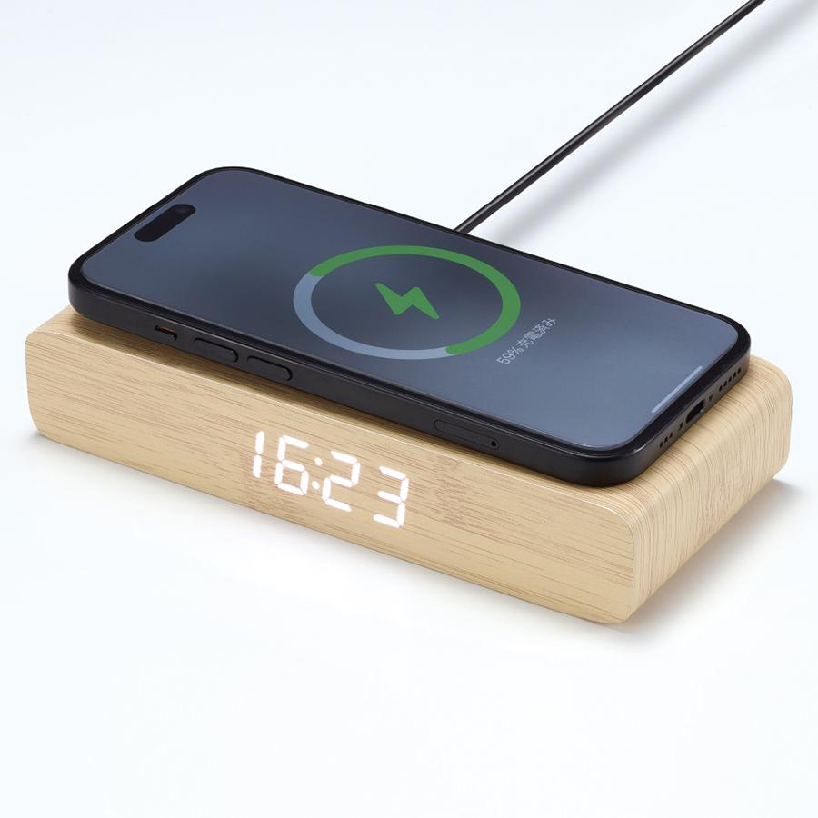 ウッドワイヤレスチャージャークロック 10W