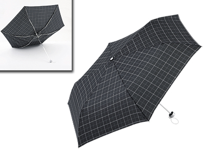 チェック柄耐風折りたたみ傘