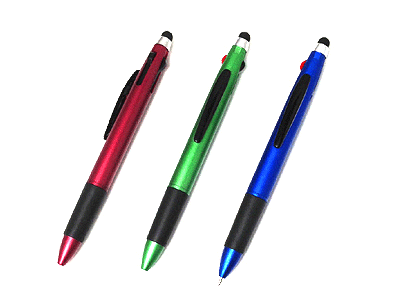 スマホタッチペン付3色ボールペン