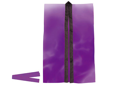 サテンロングハッピ紫L(ハチマキ付)