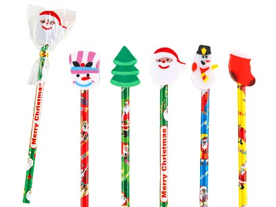 消しゴム付クリスマス鉛筆