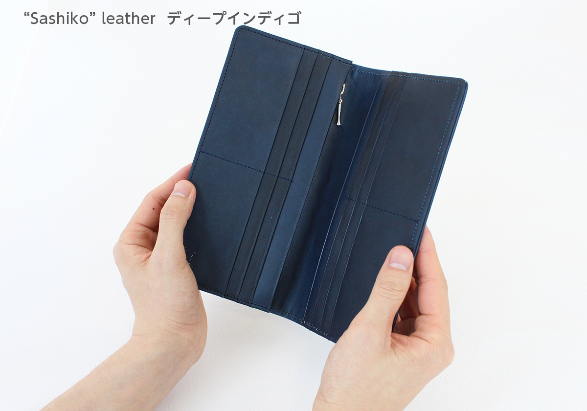 武州正藍染 Sashiko Wallet leather